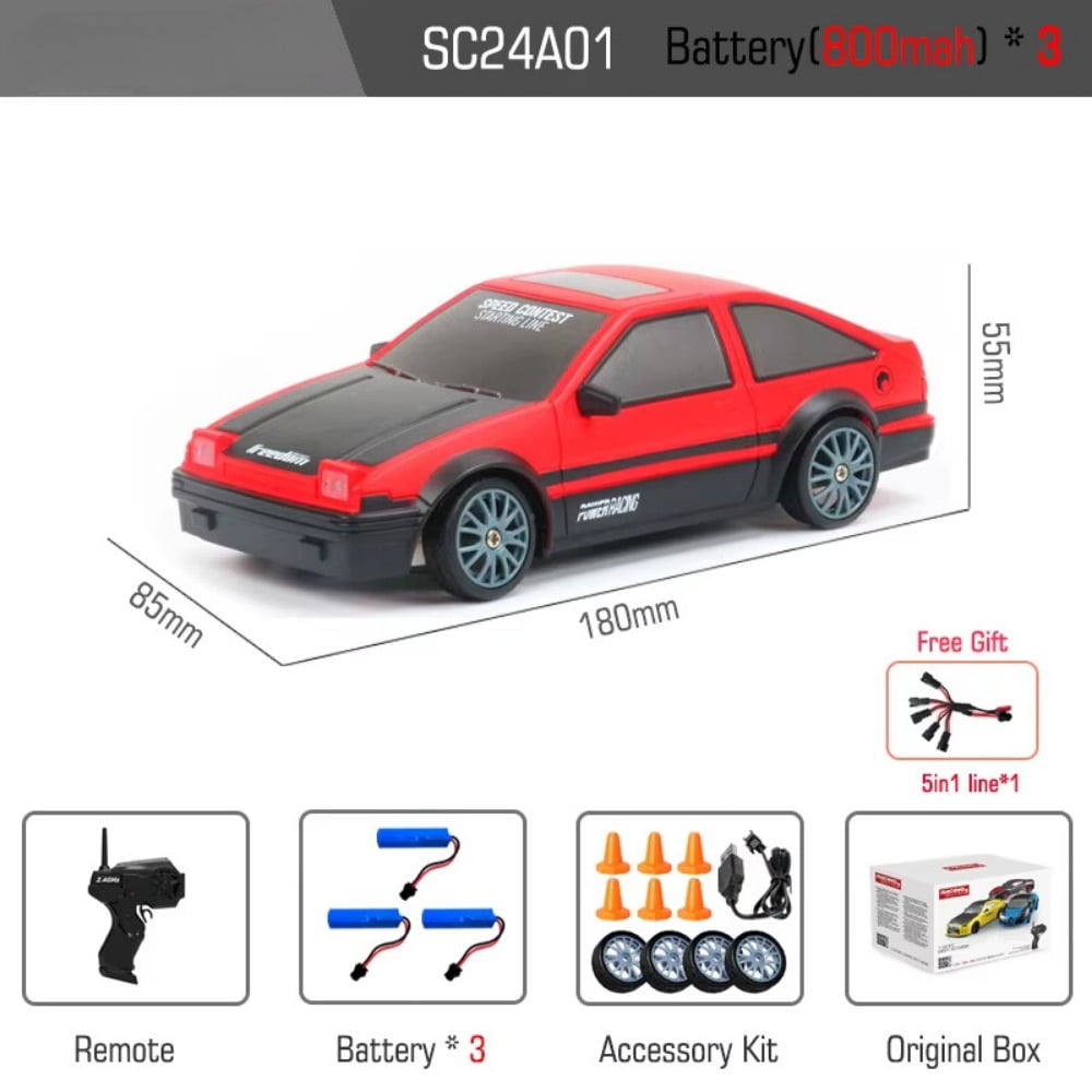 AIGIA RC Drift Car 1:24 Remote Control High Speed Race Drifting Cars 2.4GHz 4WD Racing Hobby Toy Car with Headlight