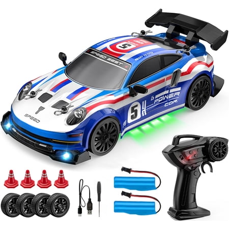 AIGIA RC Drift Car 1:24 Scale 30KM/H High Speed 4WD 2.4GHz Racing Sport Toy Car with LED Lights Racing and Drift Wheels