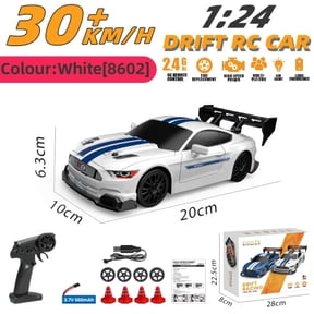 AIGIA RC Drift Car 1:24 Scale Remote Control Car 2.4GHz 4WD 30KM/H High Speed Model Vehicle LED Lights Drifting Tire Racing Sport Toy