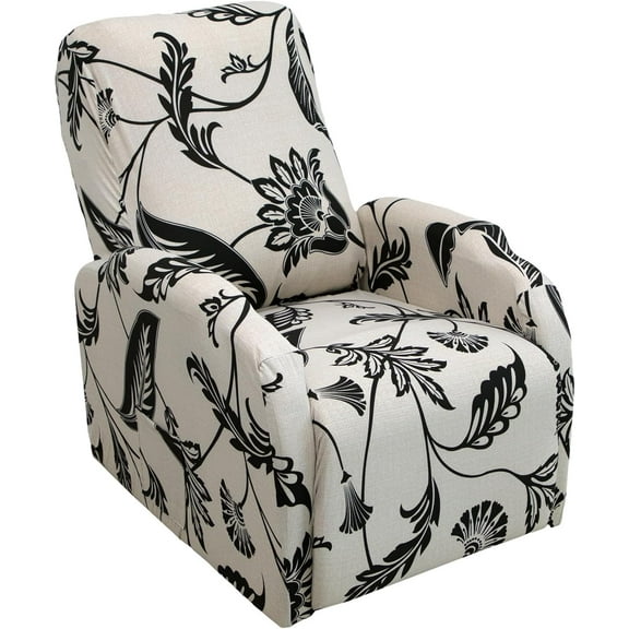 AIGIA Recliner Chair Covers 4 Pieces Printed Reclining Slipcovers with Pocket Stretch Recliner Couch Slipcovers
