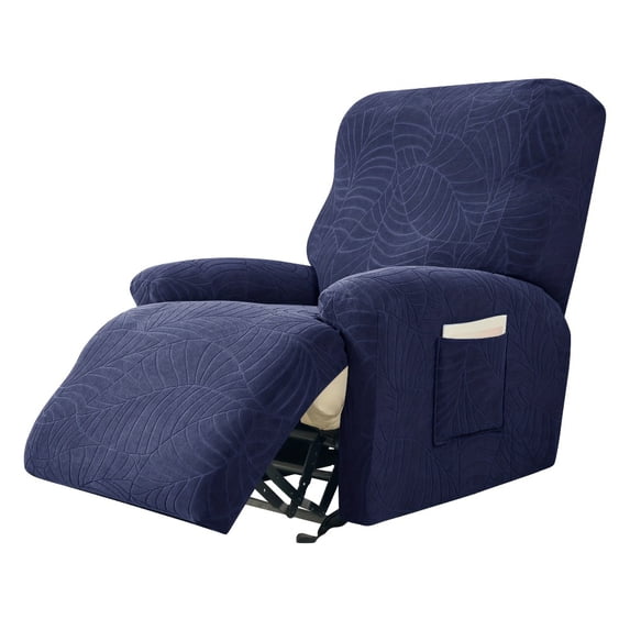 AIGIA Recliner Chair Covers Recliner Cover Waterproof Recliner Slipcovers 4-Piece Non Slip Reclining Slipcovers with Storage Pockets 