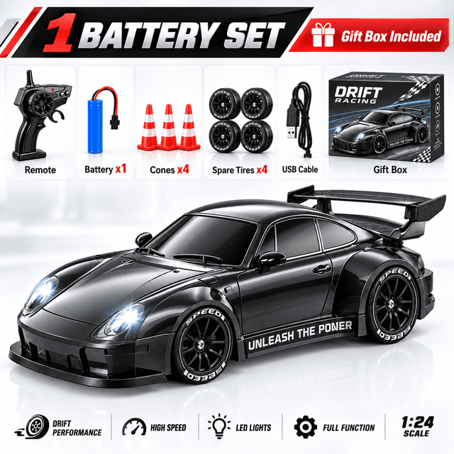 AIGIA Remote Control Car 1:24 Scale RC Drift Car 4WD 2.4GHz 30KM/H High ...