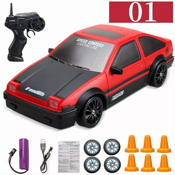 AIGIA Remote Control Car RC Drift Car 2.4GHz 1:24 Scale 4WD 15KM/H High Speed Model Vehicle with LED Lights Drifting Tire Racing Sport Toy Car for Adults Boys Girls Kids Gift