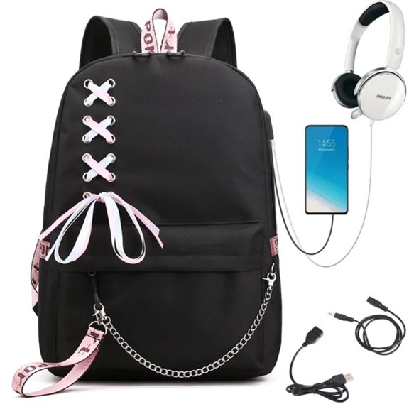 AIGIA School Backpack Bookbag for Middle High School College Student 21L Casual Daypack Schoolbag Bookbag with USB Charging Port