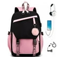 thumbnail image 1 of AIGIA School Bookbag with USB Charging Port Backpack Laptop Travel Shoulder School Book Bag Rucksack, 1 of 26
