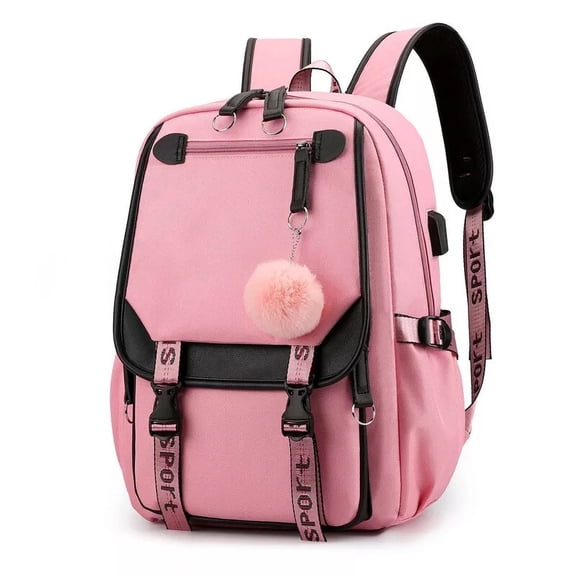 AIGIA School Bookbag with USB Charging Port Backpack Laptop Travel Shoulder School Book Bag Rucksack