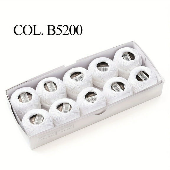 AIGIA Size 8 Double Mercerized Egyptian Long Staple Cotton Pearl Thread Ball 5 Grams Rainbow Color Embroidery Thread 10 Colors