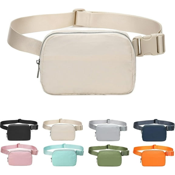 AIGIA Small Fanny Belt Bag Waist Pack Crossbody Bags Bum Bag for Running Hiking Travel Workout Adjustable Strap for Women -black