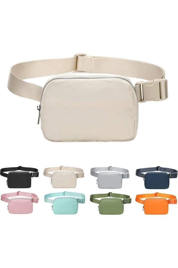 Small Fanny Belt Bag Waist Pack Crossbody Bags Bum Bag for Running Hiking Travel Workout Adjustable Strap for Women -black