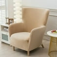 thumbnail image 1 of AIGIA Soft Velvet Armchair Slipcover Accent Chair Covers with Arms High Back Single Armchair Cover Furniture Protector, 1 of 9