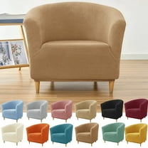 AIGIA Stretch Tub Chair Covers 1-Piece Club Chair Slipcover Soft Jacquard Barrel Chair Cover Armchair Slipcovers