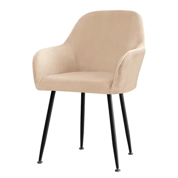 AIGIA Velvet Curved Back Chair Slipcover Stretch Dining Chair Cover Kitchen Chair Cover Modern Arc Shaped Armrest Counter Height Bar Stools Covers 1 Pack