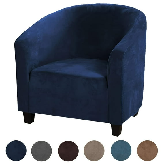 AIGIA Velvet Tub Chair Covers for Armchairs Club Chair Slipcover Wing Back Covers High Stretch Sofa Covers for Living Room