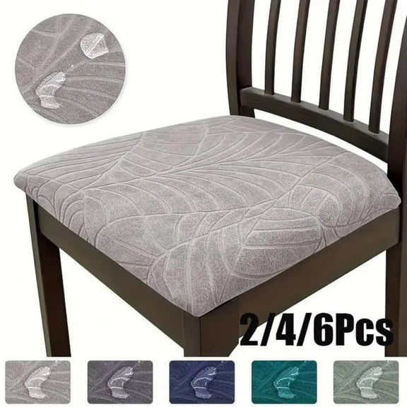 AIGIA Waterproof Seat Covers for Dining Room Chairs Stretch Chair Covers Washable Kitchen Chair Seat Cushion Slipcovers(2/4/6 Pack)