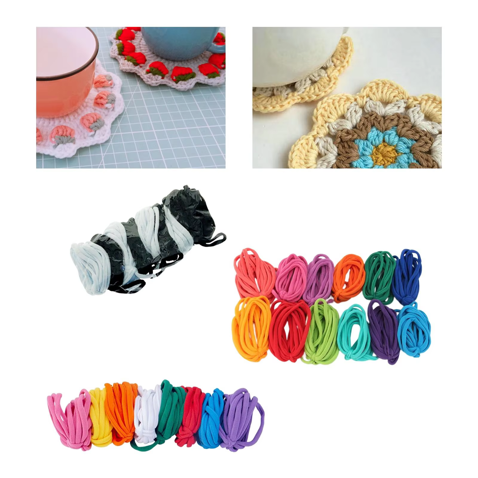 AIGIA Weaving Loom Loops 480pcs Elastic Potholder Loops Assorted Colors Loom Loops Refills for DIY Crafts Supplies