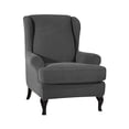 thumbnail image 1 of AIGIA Wingback Chair Covers 2 Piece Wing Chair Slipcover Stretch Slipcovers for Wing Chair Cover Jacquard Fabric with Elastic Bottom, 1 of 19