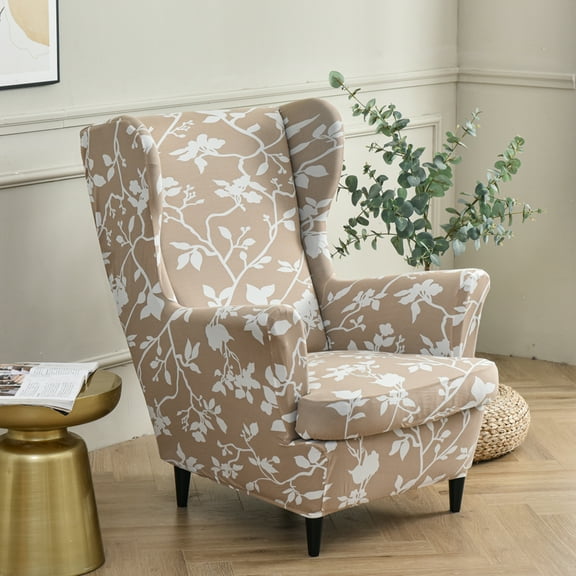 AIGIA Wingback Chair Slipcovers 2 Piece Stretch Wing Chair Covers Slipcovers Wingback Sofa Covers for Living Room