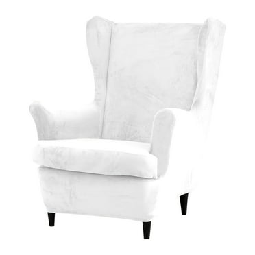 AIGIA Wingback Chair Sofa Slipcover 2-Piece Sofa Cover Furniture Protector Couch Soft with Elastic Bottom