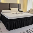 thumbnail image 1 of AIGIA Wrap Around Bed Skirts 15 Inch Drop Adjustable Elastic Dust Ruffles Wrinkle Resistant Silky Machine Washable, 1 of 14