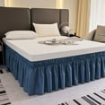 thumbnail image 1 of AIGIA Wrap Around Bed Skirts 15 Inch Drop Adjustable Elastic Dust Ruffles Wrinkle Resistant Silky Machine Washable, 1 of 14