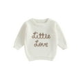 thumbnail image 1 of Argulvti Baby Girl Sweater, Long Sleeve Crew Neck Letters Winter Warm Knit Pullover Sweater Infant Clothes, 1 of 8