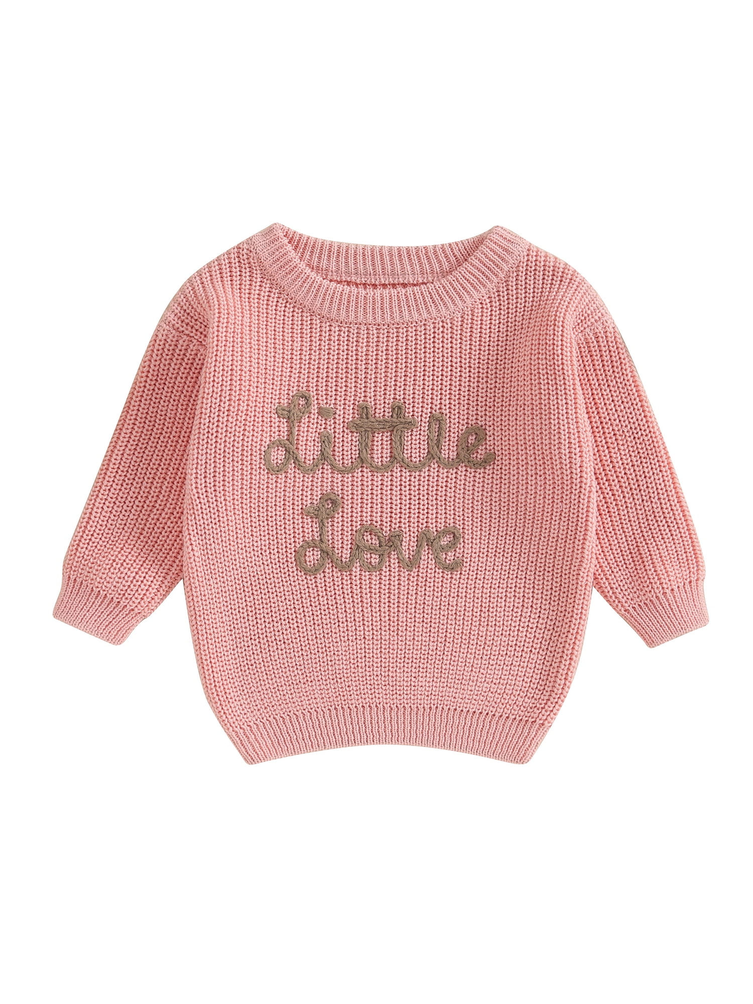 AIGUR Baby Girl Sweater Long Sleeve Crew Neck Letters Winter Warm Knit Pullover Sweater Infant Clothes Walmart
