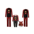thumbnail image 1 of Argulvti Christmas Pajamas for Family Long Sleeve Cartoon Print Tops + Plaid Trousers Set Holiday Nightwear, 1 of 5