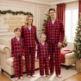 thumbnail image 1 of AIGUR Family Matching Christmas Pajama Set, Long Sleeve Shirt with Pants Plaid Sleepwear Loungewear, 1 of 10