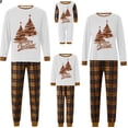 thumbnail image 1 of AIGUR Family Matching Christmas Pajamas Reindeer Letter Print Long Sleeve Crew Neck Tops and Plaid Pants for Dad Mom Kids PJs, 1 of 2