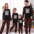 thumbnail image 1 of AIGUR Family Matching Halloween Pajamas Set Bat  Letter Print Holiday Pajamas Glow in Dark Sleepwear Dad Mom Kids PJs, 1 of 10