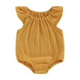 thumbnail image 1 of Argulvti Infant Baby Girls Romper, Summer Cotton Sleeveless Off-shoulder Solid Bodysuit for Casual Daily, 1 of 7