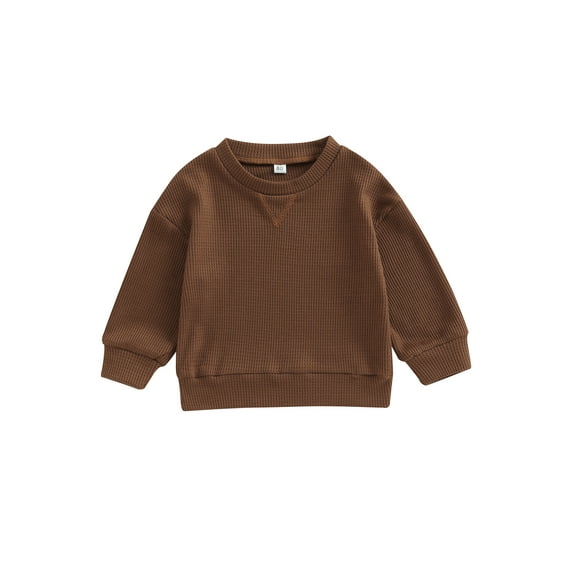 Argulvti Kids Boys Sweatshirt, Long Sleeve Crew Neck Hoodie Solid Color Fall Pullover Tops