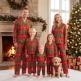 thumbnail image 1 of AIGUR Matching Family Christmas Pajamas, Long Sleeve Lapel Plaid Sleepwear Set for Adults, Kids, Baby  Dog, 1 of 10