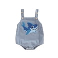 thumbnail image 1 of Argulvti Newborn Baby Girls Boys Summer Romper Cotton Sleeveless Dinosaur/Shark Embroidery Button Casual Jumpsuit, 1 of 7