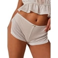 thumbnail image 1 of Argulvti Women Pajama Shorts Soft Comfy Side Split Ruched Elastic Lounge Pants Stretch Sleep Pj Bottoms Sleepwear, 1 of 6
