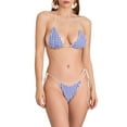 thumbnail image 1 of Argulvti Women's Plaid Print Bikini Set Halter Bra with Tie-Up Low Waist Thong 2 Pcs Swimsuit, 1 of 7