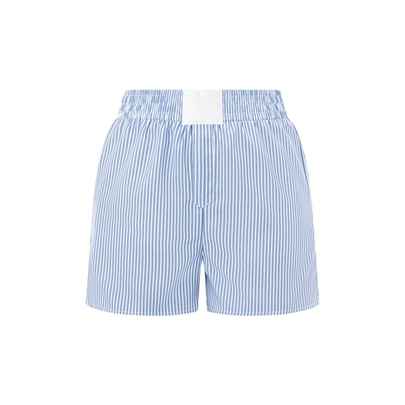 Argulvti Women's Polyester Loose Shorts Stripe High Elastic Waist Short Pants Summer Casual Shorts