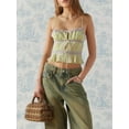 thumbnail image 1 of Argulvti Womens Sheer Mesh Cami Tops Polyester Lace Trim Adjustable Strap See Through V Neck Crop Tops for Summer, 1 of 5