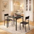 thumbnail image 1 of Aiho 3-Piece Dining Table Set for 2, Space-Saving Small Kitchen Table with 2 Chairs, Compact Breakfast Nook Furniture for Apartment, Dorm Room, Balcony - Black, 1 of 10