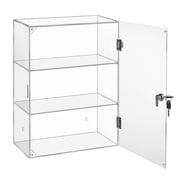 AIHOME Acrylic Display Case for Collectibles 3 Tiers Acrylic Clear Display Storage Box Cabinet with Lock Key Showcase for Statues Crystals Books Toys Dolls Souvenirs sweet