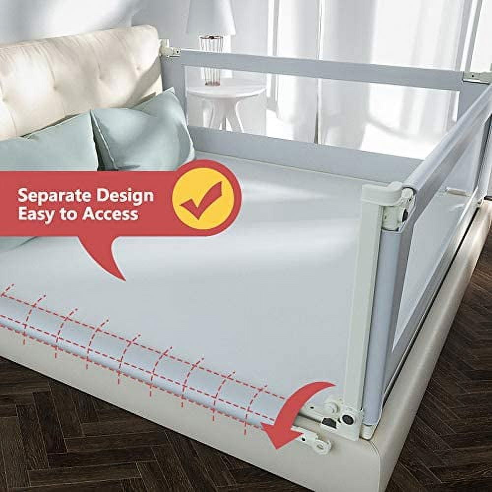 AIHOME Extra Long Toddler Bed Rails Extra Long Bumper Safety Rails Guard for Toddler Bed