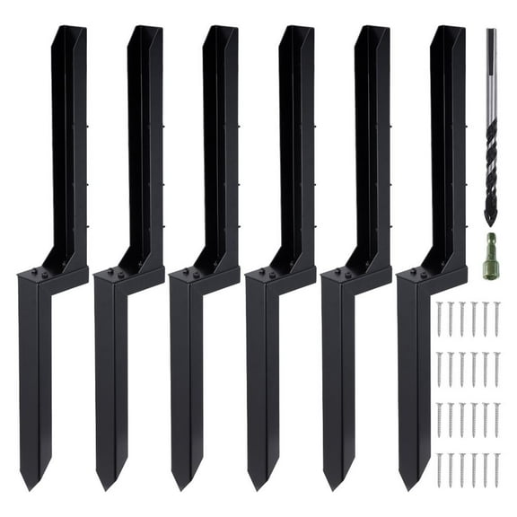AIHOME Fence Post Anchors Steel Heavy Duty H Shaped Ground Spike for Fence Post 32 Inch Long Multifunctional Fence Post Stakes Repair Kit with Drill Head for Repairing Fence Posts excellent
