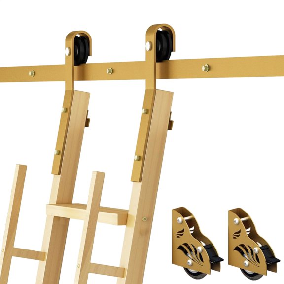 AIHOME Library Ladder Hardware Kit Movable Retractable Sliding Library Ladder System Excellent Ladder Step Hardware Library Ladder Rail Bracket Set For Retail Showrooms thrifty
