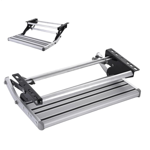 AIHOME RV Entry Steps Aluminum Travel Trailer Steps 330 Lbs Load Folding Mobile Home Stairs for Caravans Motorhomes Travel Trailers