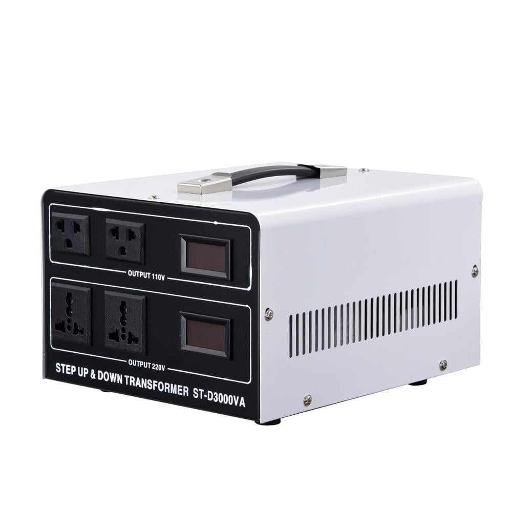 AIHOME Voltage Converter Transformer, 3000W, Heavy Duty Step Up/Down Transformer, Convert from 110 Volt to 220 Volt and from 220 Volt to 110 Volt, with 4 US Outlets and Digital Display