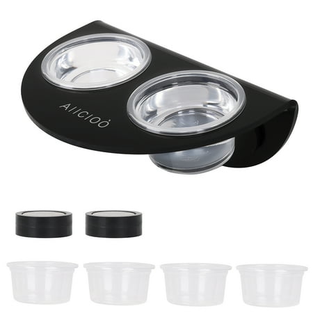 AIICIOO Magnetic Reptile Feeder Cup Gecko Feeder Ledge with 6 pieces Food Water Cups Dish Bowl for Lizard Spider Crested Chameleon
