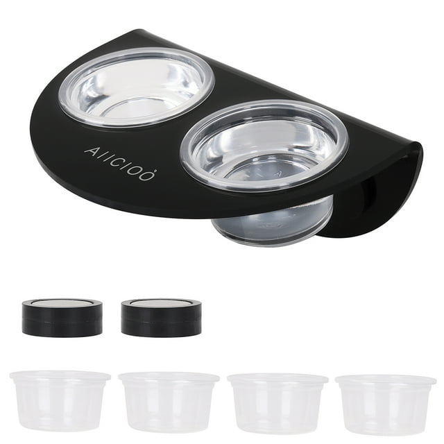 AIICIOO Reptile Feeder Cup Gecko Feeder Ledge with 6 pieces