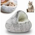 thumbnail image 1 of AIIONP Lapcatz Nest Bed, 2026 Upgraded Cat Beds for Indoor Cats, Portable Fluffy Pet Bed, Durable Covered Cat Bed for Indoor Use, Soft Puppy Bed for Pet Owners (Coffee S), 1 of 8