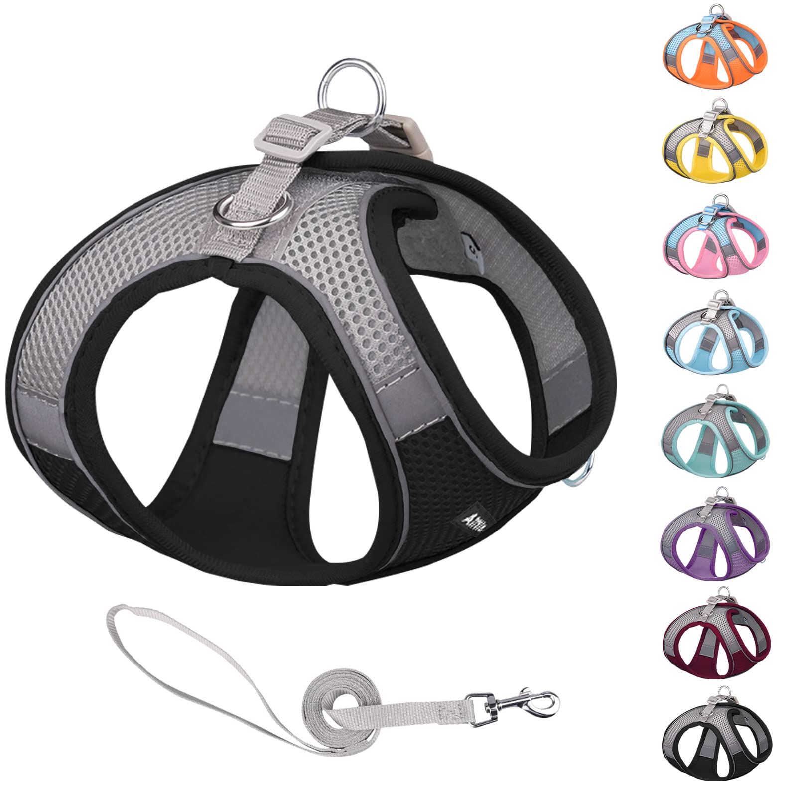 AIITLE Soft Mesh Dog Harness and Leash Set for Walking Step in Vest