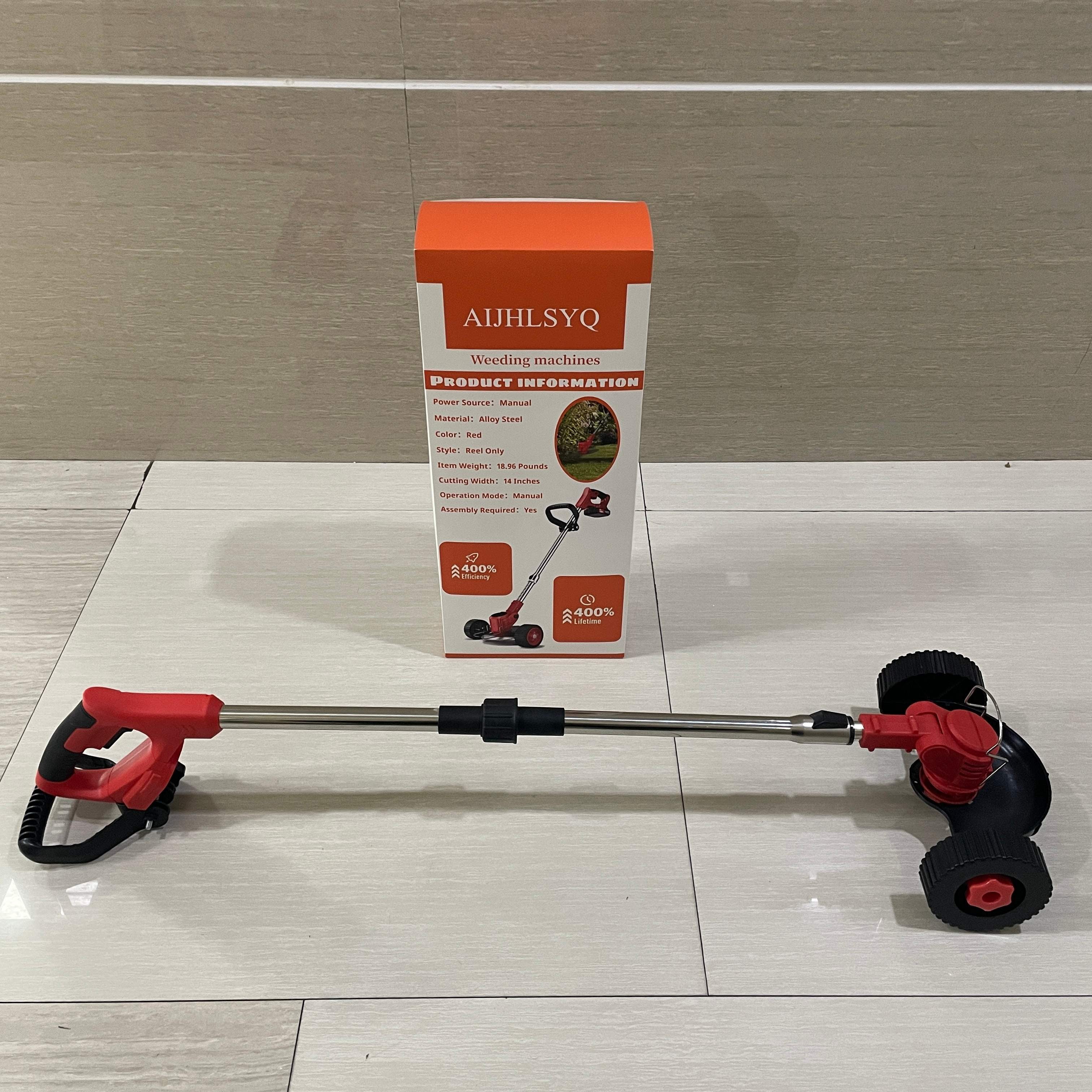 AIJHLSYQ Weeding machines,14-Inch Cordless String Trimmer & Edger, (2 x 21V 4.0Ah Electric Brush Cutter Battery Powered), with Auxiliary Bracket, Side Ball, 90° Rotary Head